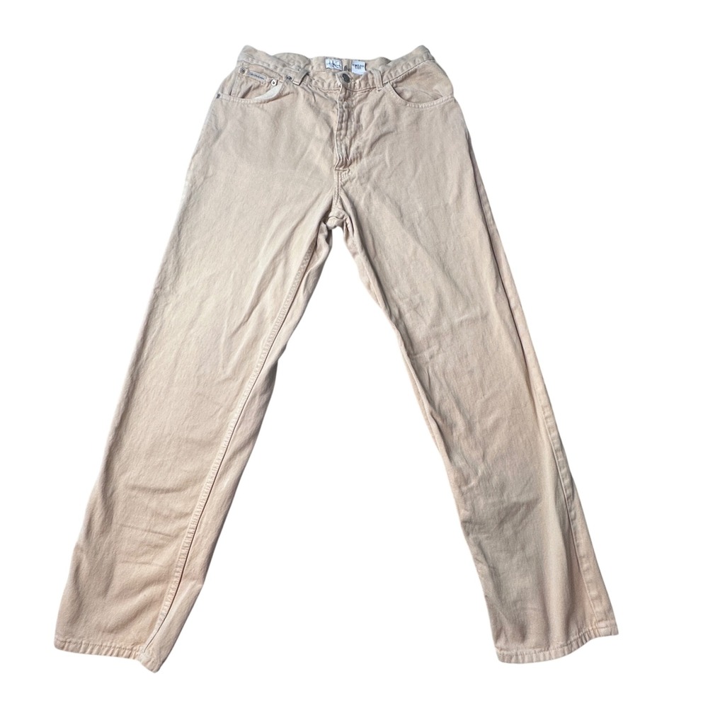 Vintage Calvin Klein Jeans Mens 34 (31x30) Tan Garment Dye Easy Fit Straight Leg